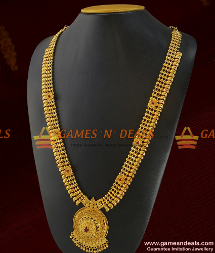 ARRG161 Grand Bridal Wear Full AD Stone Long Necklace Imitation Jewelry Online